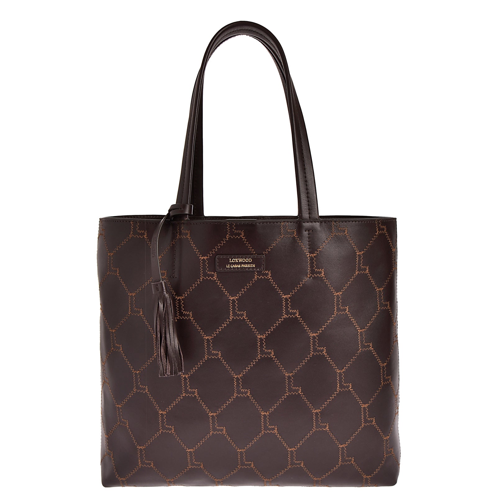 CHARLIE - LARGE SIGNATURE EMBROIDERED LEATHER TOTE
