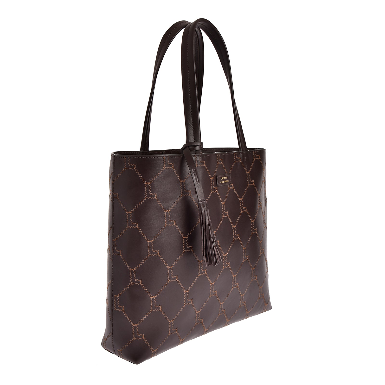 CHARLIE - LARGE SIGNATURE EMBROIDERED LEATHER TOTE