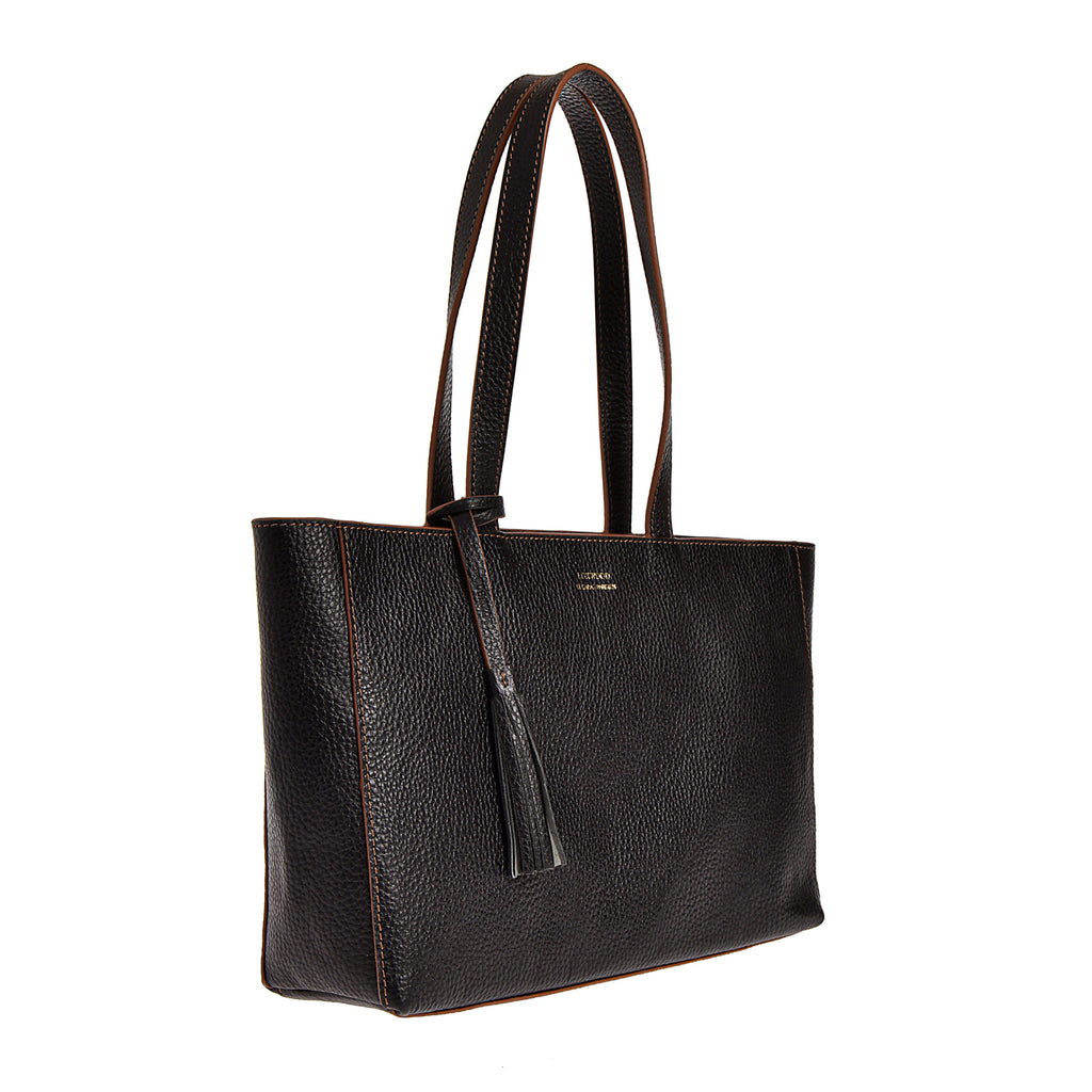 ÉNORA- GRAINED LEATHER TOTE BAG