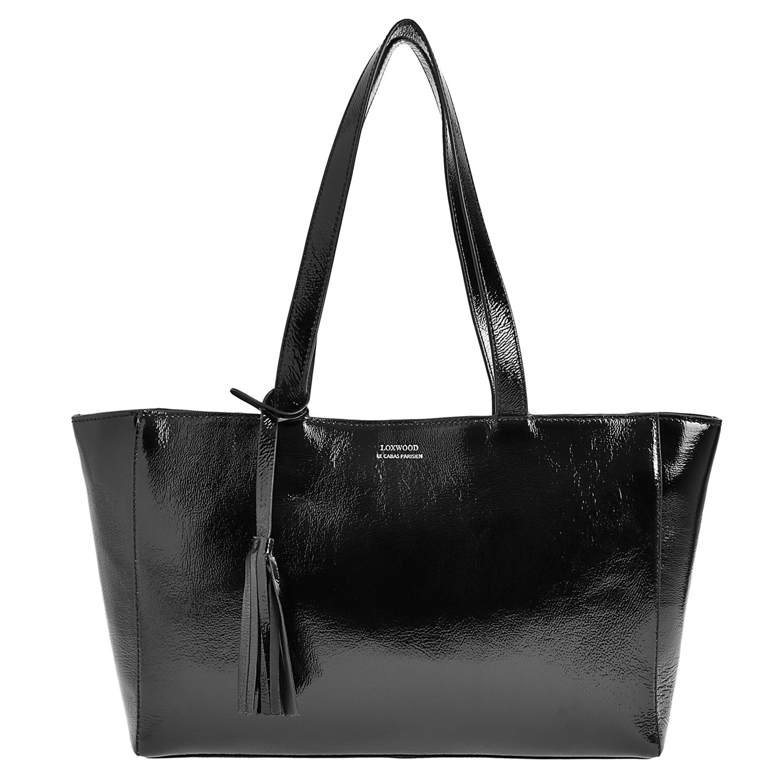 Sac a main 2024 cuir vernis noir