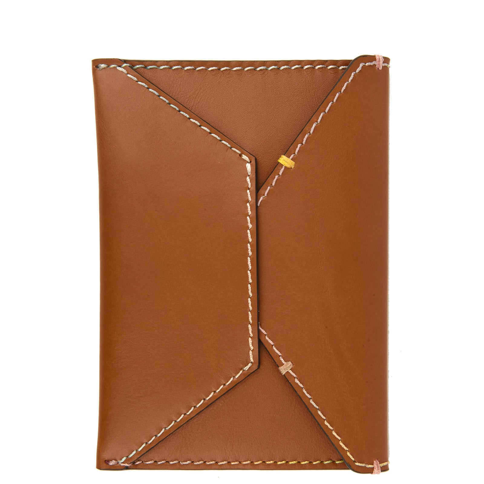 ENVELOPE - Colored stitched saddle leather