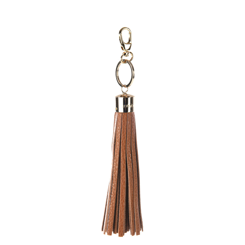 FORGET ME NOT - Grained leather pompom key ring