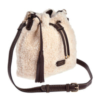 GABY - Small shearling bucket bag