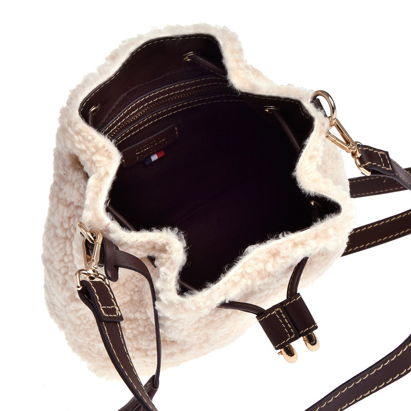 GABY - Small shearling bucket bag