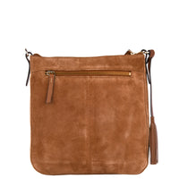 IVY - Contrasting hand-stitched suede leather messenger bag