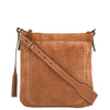 IVY - Contrasting hand-stitched suede leather messenger bag