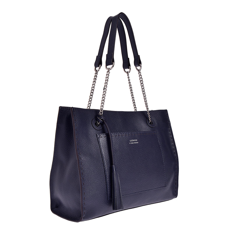 JOHANNA - Grained leather bag with chains