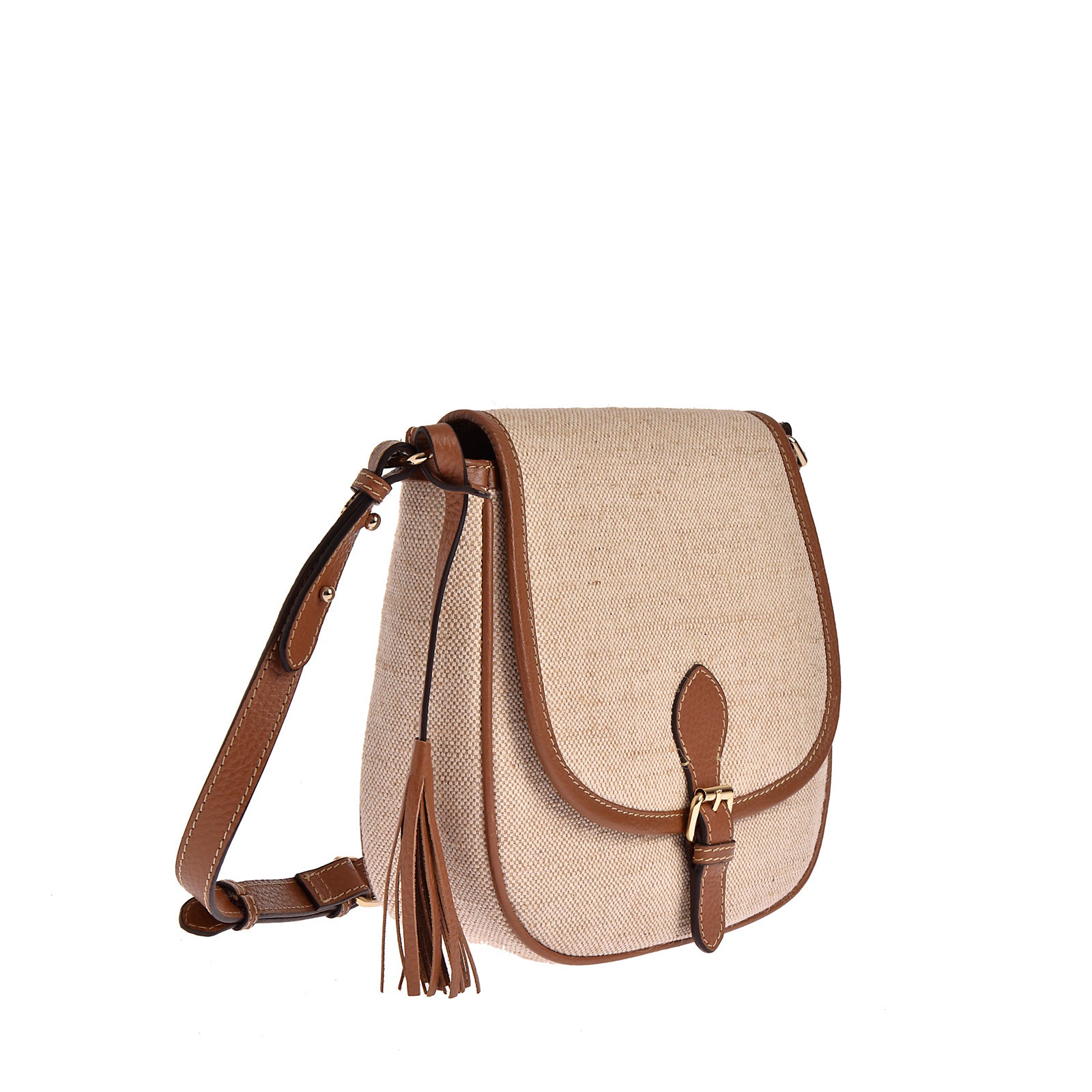 LIVIA Sac besace en toile et cuir