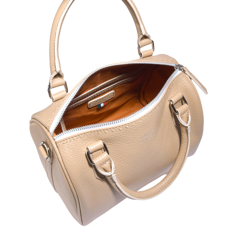 MINI BOWLING - Grained leather bag