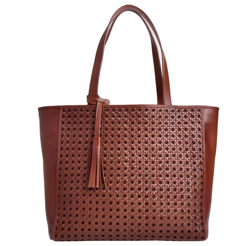 MONTMARTRE - Tote bag in cannage effect leather