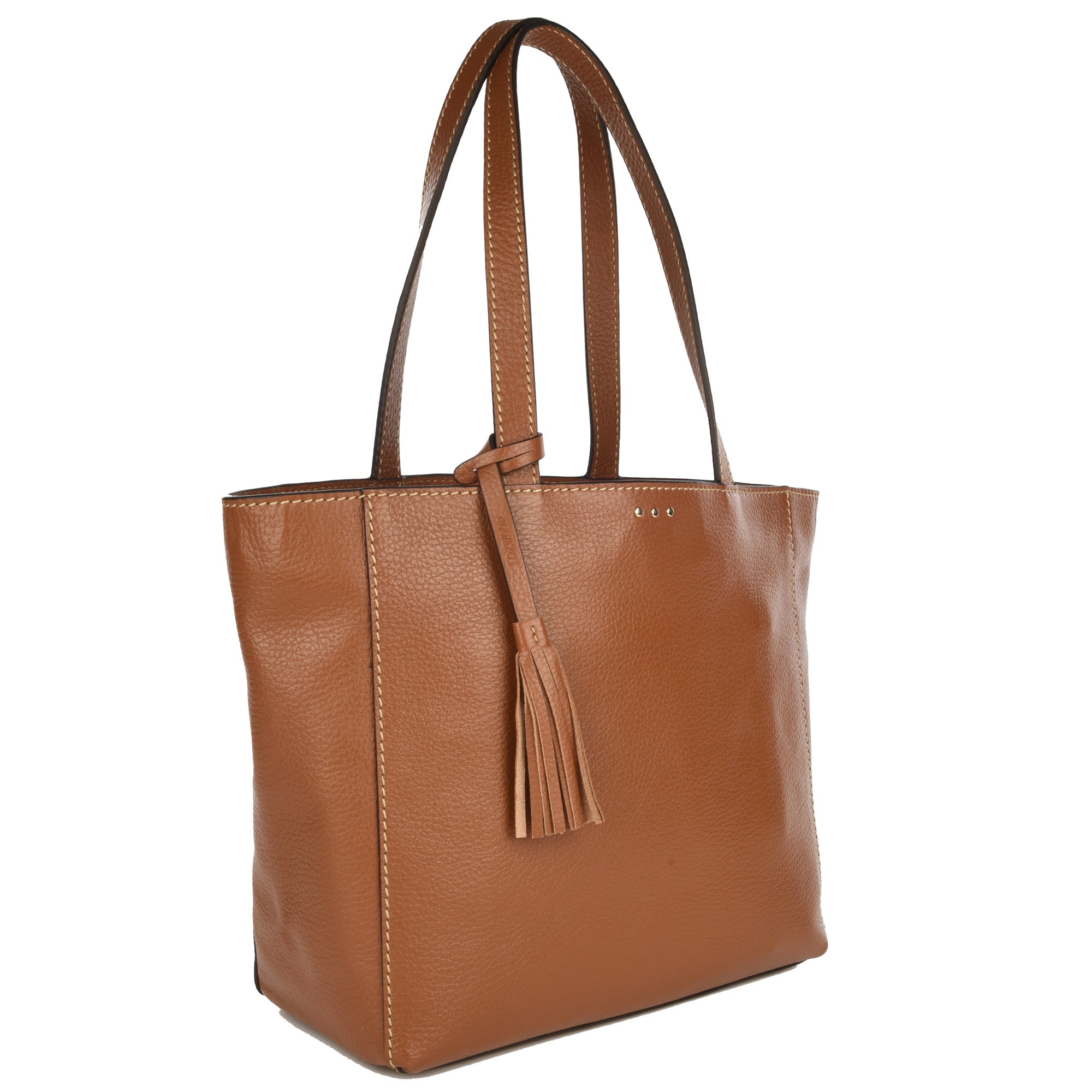 MONTMARTRE - Grained leather shoulder tote bag