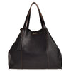 ODEON - Soft tote bag in contrasting hand-stitched grained leather
