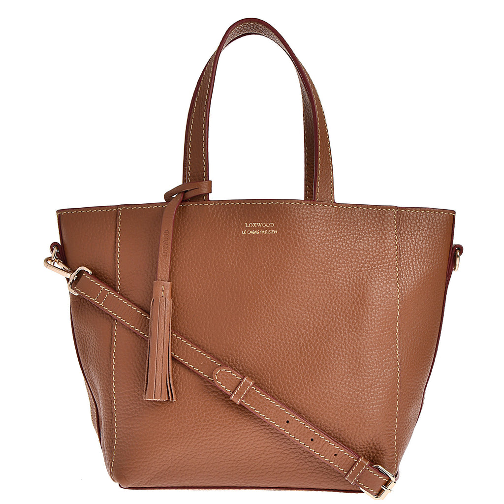 Small PARISIEN tote bag with shoulder strap - Grained leather