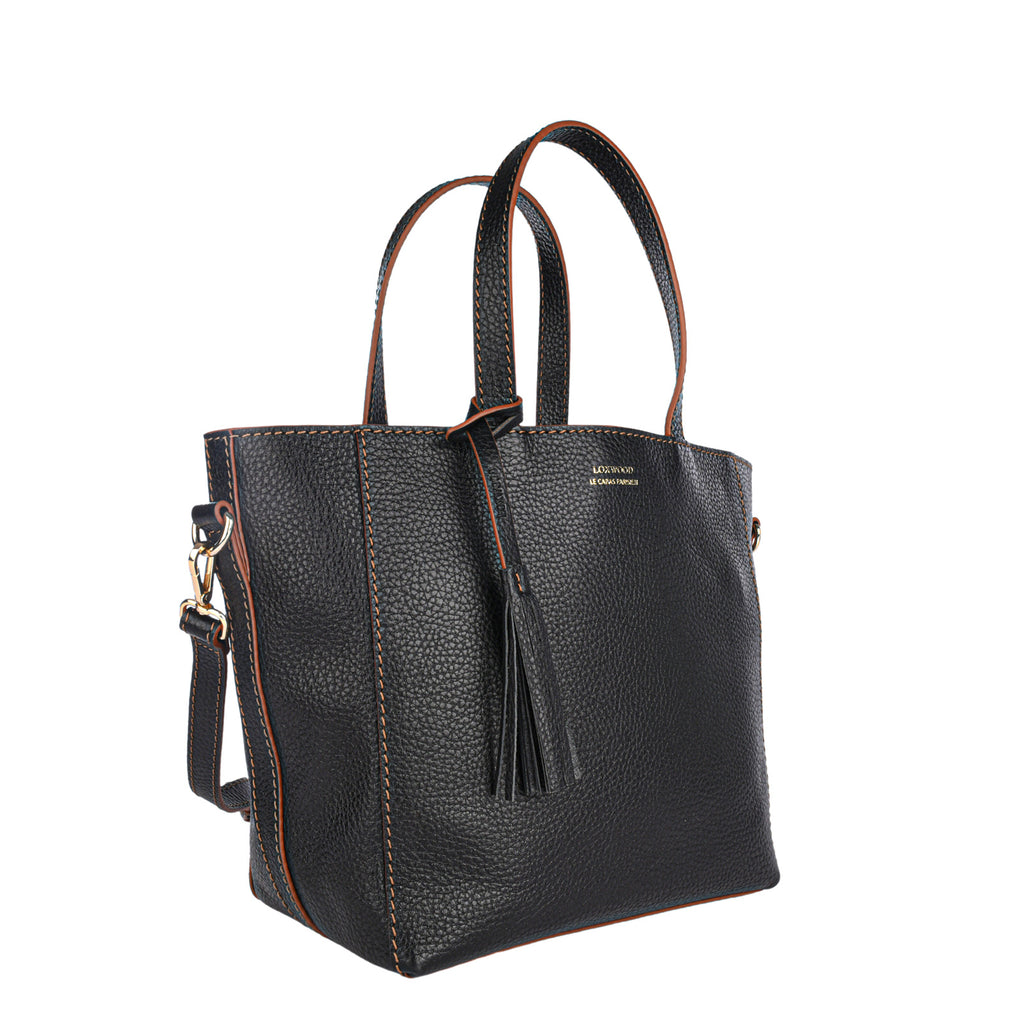 Small PARISIEN tote bag with shoulder strap - Grained leather