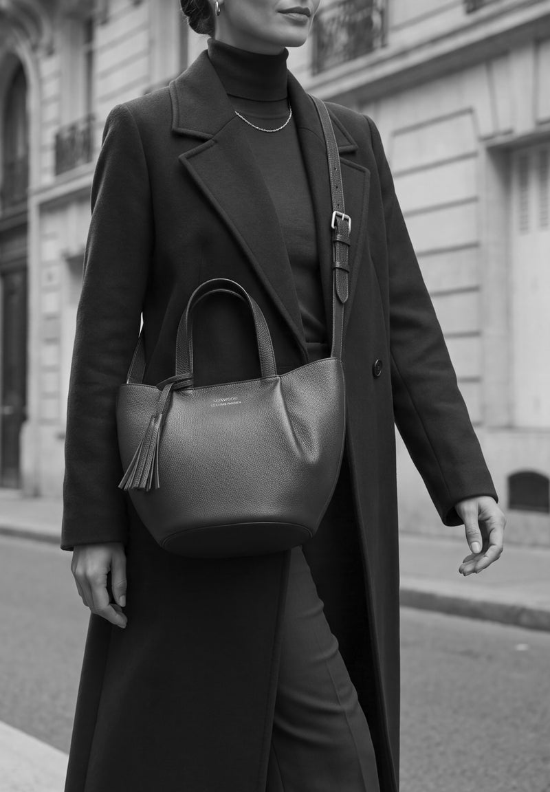 Baby ALMA - Petit sac zippé cuir grainé