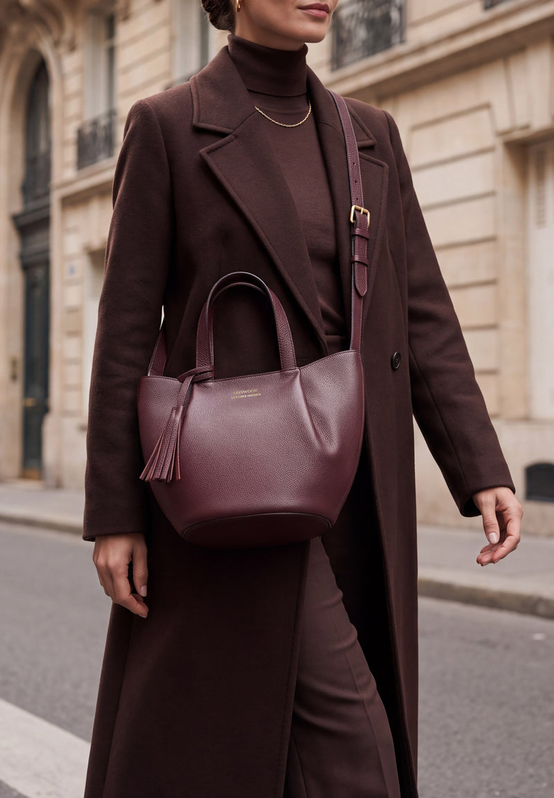 Baby ALMA - Petit sac zippé cuir grainé