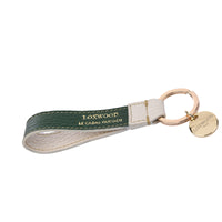 Two-tone grained leather keyring