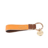 Two-tone grained leather keyring