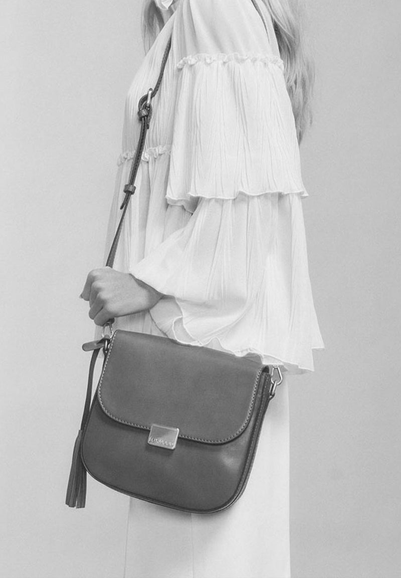 LAURENE - Sac besace en cuir lisse