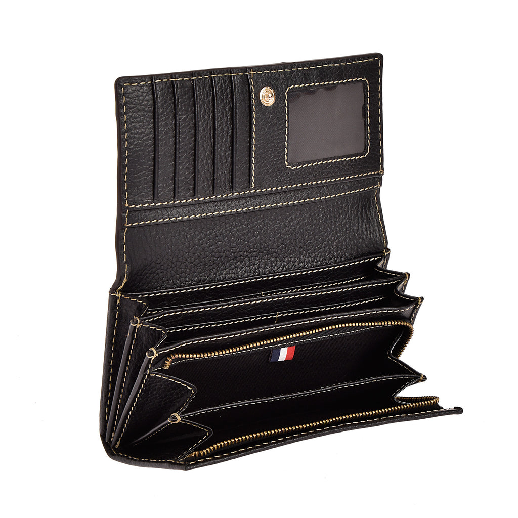 Flap wallet - Grained leather