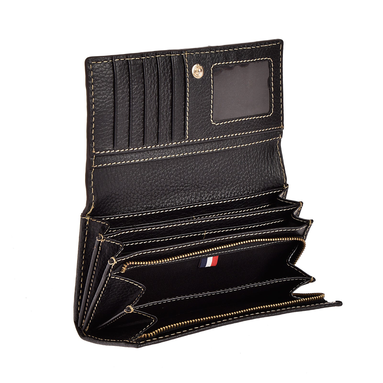 FLAP WALLET - Grained leather