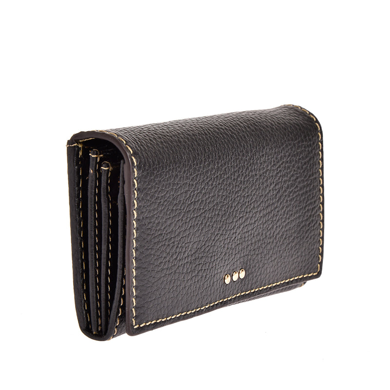 Flap wallet - Grained leather