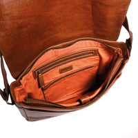MESSENGER bag with flap - Smooth leather