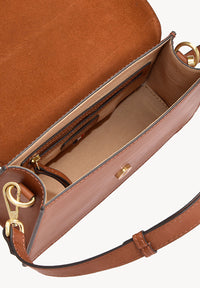SÈVRES - Petit sac bandoulière en cuir naturel Cognac