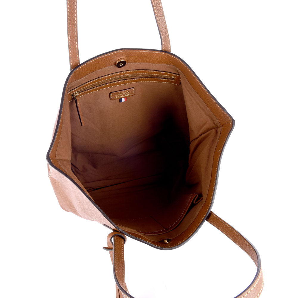 SHOPPER - Grained leather shoulder bag