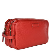 Trousse de toilette Double-zip - Cuir grainé